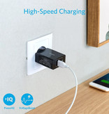 ANKER Caricabatterie a spina da 24 W - PowerIQ Wallcharger Caricabatteria da casa AC Adattatore per caricabatterie da parete nero