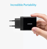 ANKER 24W Stekkerlader - PowerIQ Wallcharger AC Thuislader Muur Oplader Adapter Zwart