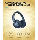 ANKER Casque sans fil Life Q35 - Casque ANC sans fil LDAC Stéréo Studio Bleu