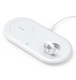 ANKER Caricabatterie wireless 2 in 1 Powerwave+ per Apple iPhone / iWatch / AirPods - Caricabatterie universale Qi a ricarica rapida Tappetino di ricarica wireless da 10 W bianco