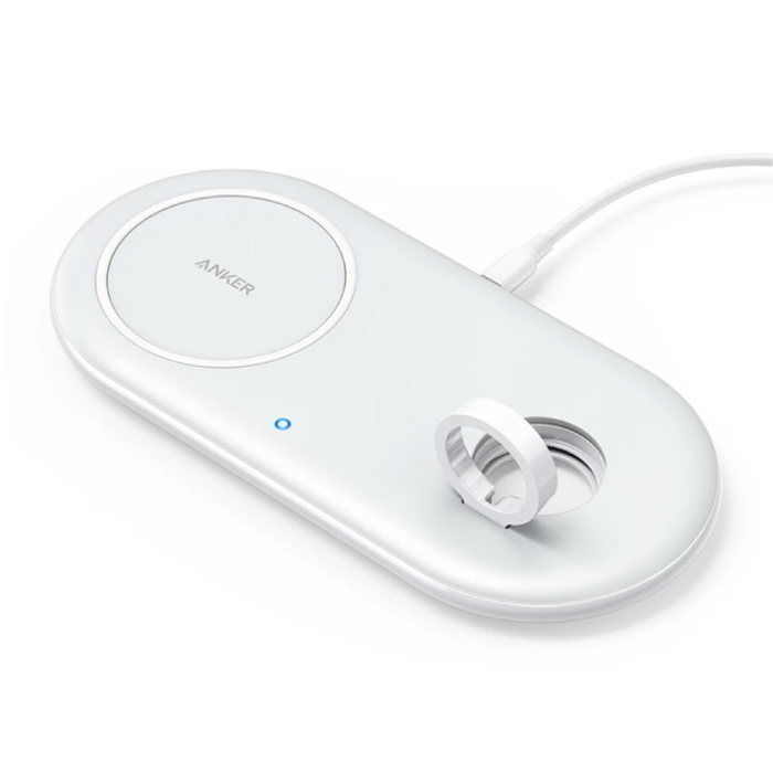 Cargador inalámbrico 2 en 1 Powerwave + para Apple iPhone / iWatch / AirPods - Cargador universal Qi de carga rápida con almohadilla de carga inalámbrica de 10 W, color blanco