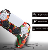 TECTINTER Housse / Skin antidérapante pour manette PlayStation 5 avec capuchons de joystick - Housse en caoutchouc pour PS5 - Noir