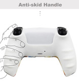TECTINTER Non-Slip Cover / Skin for PlayStation 5 Controller with Joystick Caps - Rubber Grip Cover PS5 - White