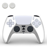TECTINTER Cubierta / piel antideslizante para el controlador PlayStation 5 con tapas de joystick - Cubierta de agarre de goma PS5 - Blanco