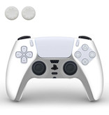 TECTINTER Housse / Skin antidérapante pour manette PlayStation 5 avec capuchons de joystick - Housse en caoutchouc pour PS5 - Blanc