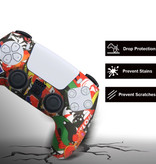 TECTINTER Anti-Slip Cover / Skin for PlayStation 5 Controller with Joystick Caps - Rubber Grip Cover PS5 - Graffiti