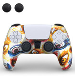 TECTINTER Cubierta / piel antideslizante para el controlador de PlayStation 5 con tapas de joystick - Cubierta de agarre de goma PS5 - Ojos