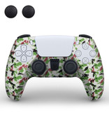 TECTINTER Housse / Skin antidérapante pour manette PlayStation 5 avec capuchons de joystick - Housse en caoutchouc pour PS5 - Camo