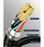 Baseus Cable de carga 3 en 1 - iPhone Lightning / USB-C / Micro-USB - Cargador de 1,2 metros Cable de datos de nailon trenzado rojo