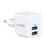 ANKER Powerport Mini 2-Port USB Steckerladegerät - 2,4A PowerIQ Wallcharger AC Home Charger Adapter Wall Charger White