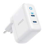 ANKER Cargador de enchufe USB Powerport 3 Duo de 2 puertos - Cargador de pared PowerIQ de 36 W Adaptador de cargador doméstico de CA Cargador de pared Blanco