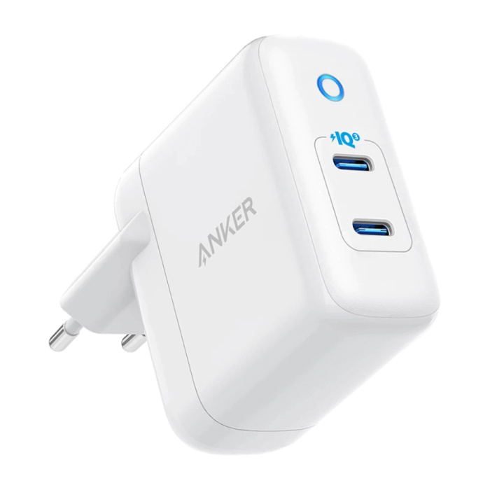 Cargador de enchufe USB Powerport 3 Duo de 2 puertos - Cargador de pared PowerIQ de 36 W Adaptador de cargador doméstico de CA Cargador de pared Blanco