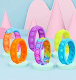 Stuff Certified® Braccialetto Pop It - Giocattolo antistress Fidget Bubble Toy in silicone rosa-blu