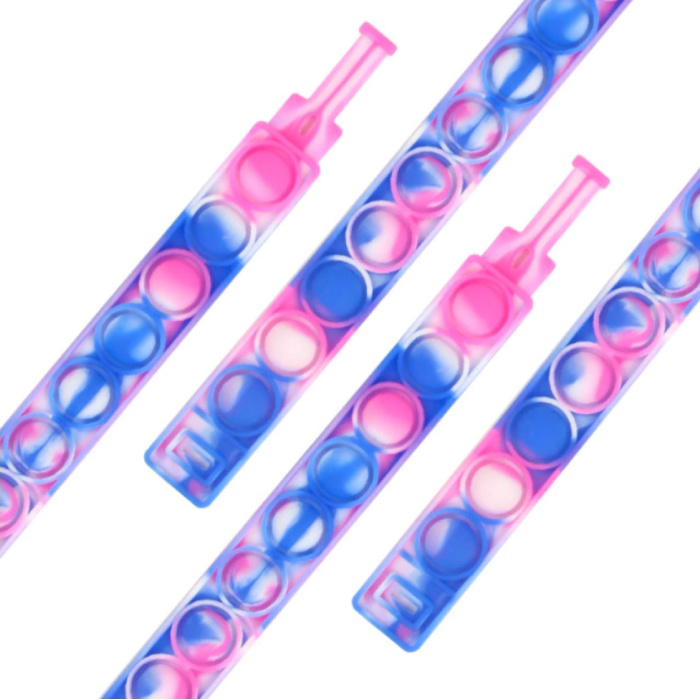 Pop It Armband - Fidget Anti Stress Speelgoed Bubble Toy Siliconen Roze-Blauw