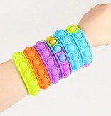 Stuff Certified® Pop It Armband - Fidget Anti Stress Speelgoed Bubble Toy Siliconen Wit-Blauw
