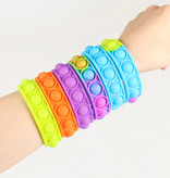 Stuff Certified® Pop It Bransoletka - Fidget Anty Stres Zabawka Bańka Silikonowa Biało-Niebieska