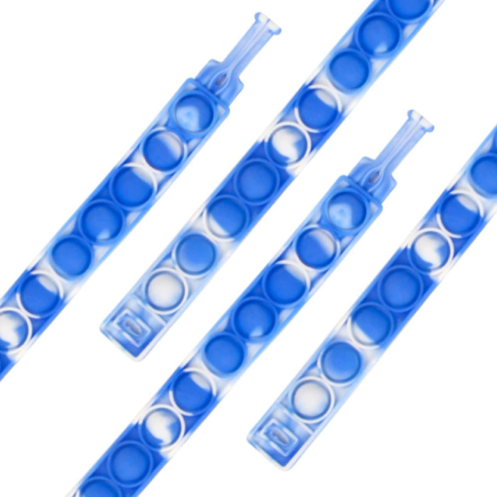 Braccialetto Pop It - Giocattolo antistress Fidget Bubble Toy Silicone Bianco-Blu