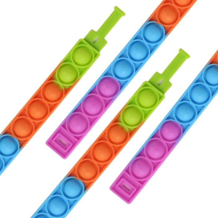 Braccialetto Pop It - Fidget Anti Stress Giocattolo Bubble Toy Silicone Blu-Arancione-Verde