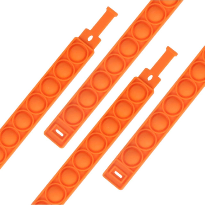 Braccialetto Pop It - Giocattolo antistress Fidget Bubble Toy in silicone arancione