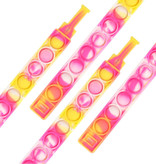Stuff Certified® Braccialetto Pop It - Giocattolo antistress Fidget Bubble Toy in silicone rosa-giallo