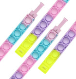 Stuff Certified® Braccialetto Pop It - Giocattolo antistress Fidget Bubble Toy Silicone Blu-Rosa-Giallo