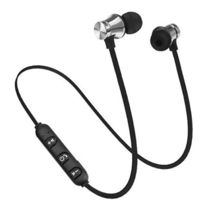 Bezprzewodowe słuchawki z przewodem na szyję - Słuchawki douszne TWS Bluetooth 4.2 Słuchawki douszne Słuchawki douszne Srebrne