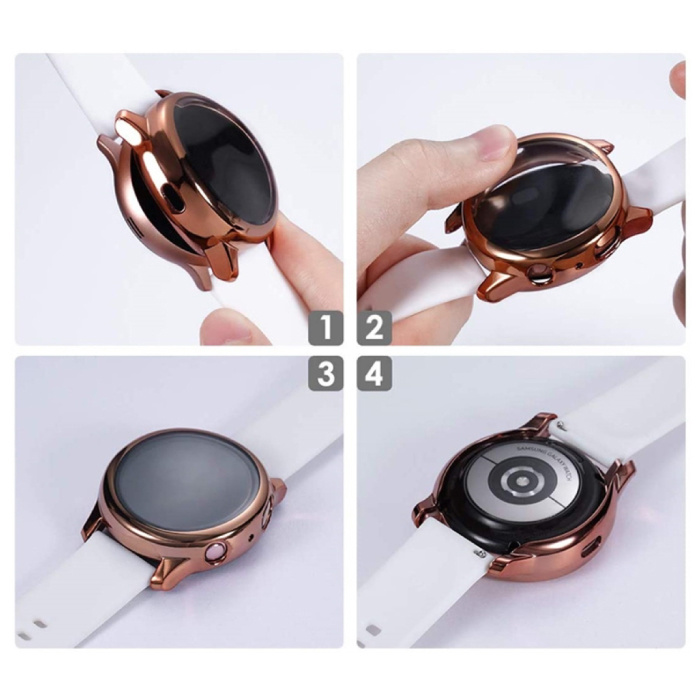 Stuff Certified® Carcasa completa para Samsung Galaxy Watch Active 2 (44 mm) - Carcasa y protector de pantalla - Carcasa rígida de TPU azul