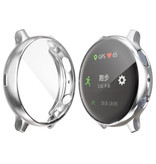 Stuff Certified® Carcasa completa para Samsung Galaxy Watch Active 2 (40 mm) - Carcasa y protector de pantalla - Carcasa rígida de TPU plateada
