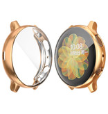 Stuff Certified® Carcasa completa para Samsung Galaxy Watch Active 2 (40 mm) - Carcasa y protector de pantalla - Carcasa rígida de TPU Oro rosa