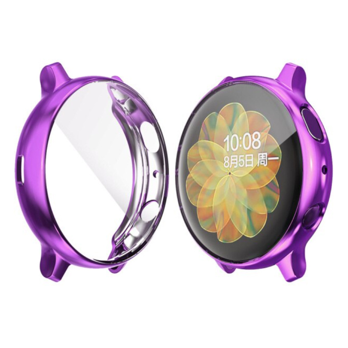 Full Cover for Samsung Galaxy Watch Active 2 (40mm) - Case and Screen Protector - TPU Hard Case Purple
