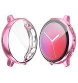 Stuff Certified® Full Cover für Samsung Galaxy Watch Active 2 (44mm) - Hülle und Displayschutz - TPU Hard Case Pink