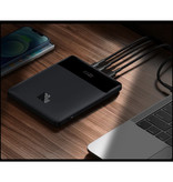 Baseus Power Bank 20.000 mAh con 4 porte di ricarica - Batteria di emergenza esterna da 100 W PD Display a LED Caricabatteria Caricabatteria Nero