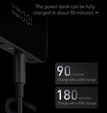 Baseus Power Bank 20,000mAh con 4 puertos de carga - 100W PD Batería de emergencia externa Pantalla LED Cargador de batería Cargador Negro