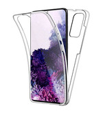 AKTIMO Carcasa 360 ° de cuerpo completo para Samsung Galaxy S20 - Carcasa de silicona TPU transparente de protección completa + Protector de pantalla PET