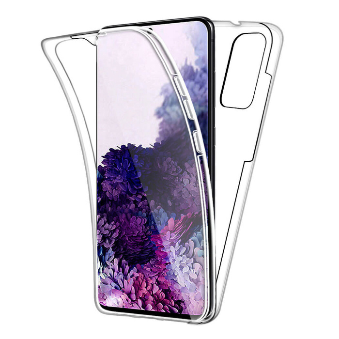 Carcasa 360 ° de cuerpo completo para Samsung Galaxy S20 - Carcasa de silicona TPU transparente de protección completa + Protector de pantalla PET