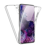AKTIMO Carcasa 360 ° de cuerpo completo para Samsung Galaxy S20 - Carcasa de silicona TPU transparente de protección completa + Protector de pantalla PET
