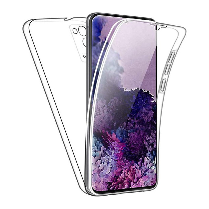 Carcasa 360 ° de cuerpo completo para Samsung Galaxy S20 FE - Carcasa de silicona TPU transparente de protección completa + Protector de pantalla PET