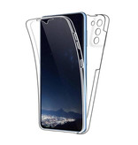 AKTIMO Custodia a 360° Full Body per Samsung Galaxy S21 Ultra - Custodia in silicone TPU trasparente a protezione totale + Pellicola salvaschermo in PET