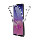 AKTIMO Carcasa 360 ° de cuerpo completo para Samsung Galaxy A21 - Carcasa de silicona TPU transparente de protección completa + Protector de pantalla PET