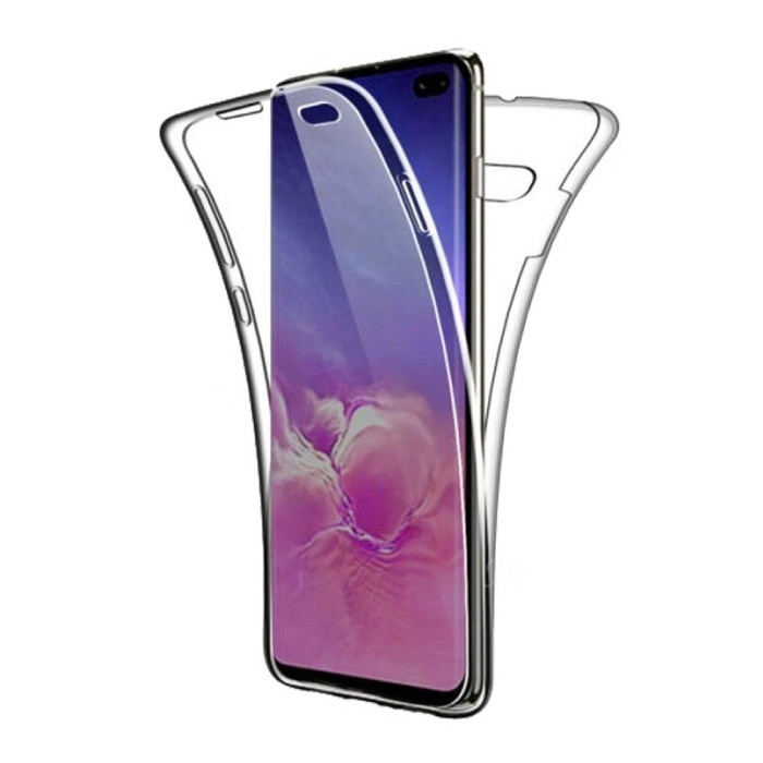 Carcasa 360 ° de cuerpo completo para Samsung Galaxy A21 - Carcasa de silicona TPU transparente de protección completa + Protector de pantalla PET