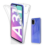 AKTIMO Carcasa 360 ° de cuerpo completo para Samsung Galaxy A31 - Carcasa de silicona TPU transparente de protección completa + Protector de pantalla PET