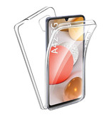 AKTIMO Samsung Galaxy A42 Full Body 360° Hülle - Voller Schutz Transparente TPU Silikonhülle + PET Displayschutzfolie