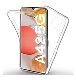 AKTIMO Carcasa 360 ° de cuerpo completo para Samsung Galaxy A42 - Carcasa de silicona TPU transparente de protección completa + Protector de pantalla PET