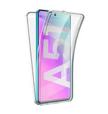 AKTIMO Custodia Full Body 360° per Samsung Galaxy A51 - Custodia in silicone TPU trasparente a protezione totale + Pellicola salvaschermo in PET