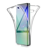 AKTIMO Carcasa 360 ° de cuerpo completo para Samsung Galaxy A71 - Carcasa de silicona TPU transparente de protección completa + Protector de pantalla PET