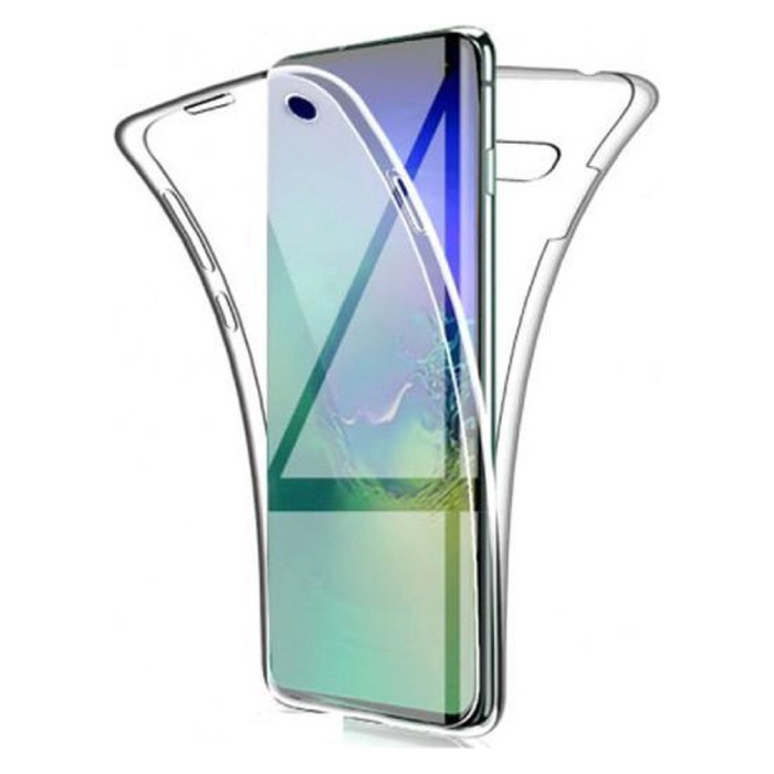 Carcasa 360 ° de cuerpo completo para Samsung Galaxy A71 - Carcasa de silicona TPU transparente de protección completa + Protector de pantalla PET