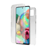 AKTIMO Carcasa 360 ° de cuerpo completo para Samsung Galaxy A71 - Carcasa de silicona TPU transparente de protección completa + Protector de pantalla PET