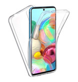 AKTIMO Carcasa 360 ° de cuerpo completo para Samsung Galaxy A71 - Carcasa de silicona TPU transparente de protección completa + Protector de pantalla PET