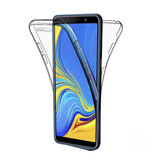 AKTIMO Carcasa 360 ° de cuerpo completo para Samsung Galaxy A30 - Carcasa de silicona TPU transparente de protección completa + Protector de pantalla PET