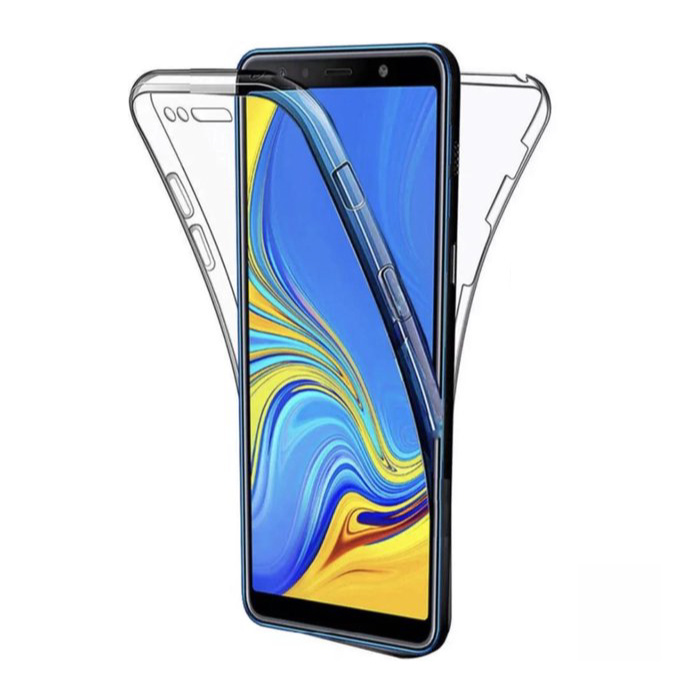 Carcasa 360 ° de cuerpo completo para Samsung Galaxy A30 - Carcasa de silicona TPU transparente de protección completa + Protector de pantalla PET